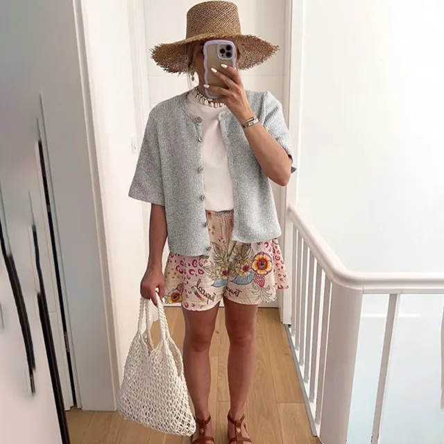 Solid Color Half open Collar Button Sweaters Women's Clothing Women's Casual Cardigan Gray - Shop at LoveMi