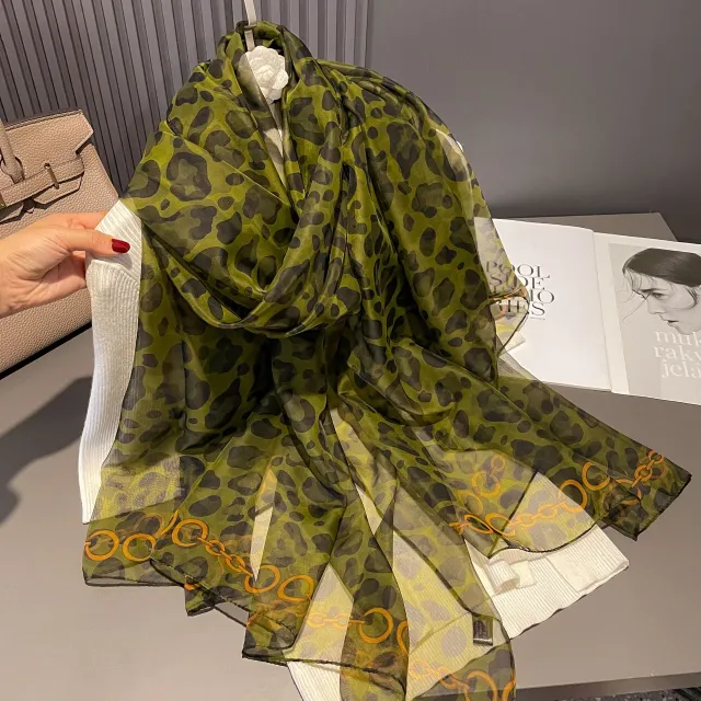 Yarn Cashew Printed Beach Travel Sun Protection Scarf Chain Leopard Print - Shop at LoveMi