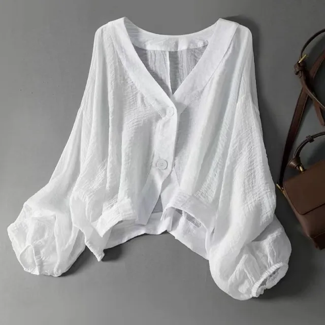 Loose fitting Lightweight Thin Short Coat White - Shop at LoveMi