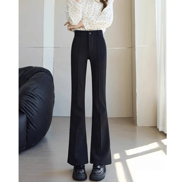 Slimming Draping Elastic Casual Suit Pants Black - Shop at LoveMi