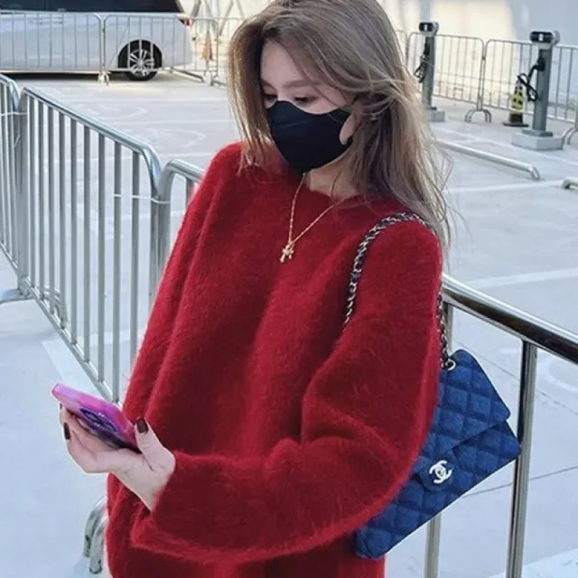 Chic High grade Lazy Soft Glutinous Top Red - Shop at LoveMi