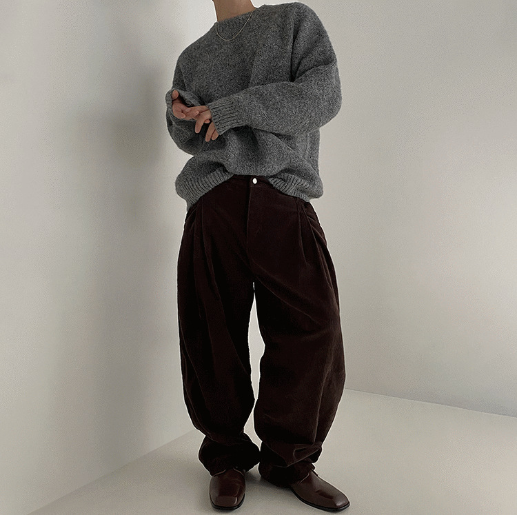 Round Neck Sweater All-match Drop-shoulder Sleeve Loose