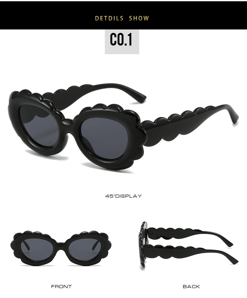 Personalized Clouds Oval Sunflower Flowers Sun Protection Glasses - Image 11