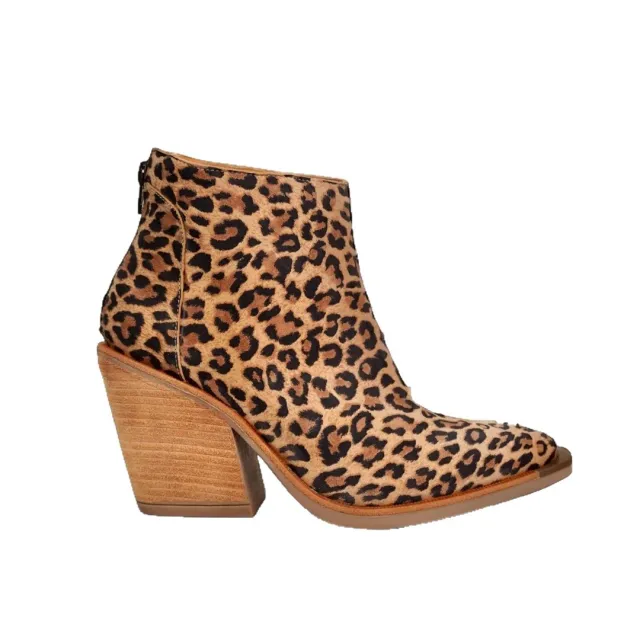 Leopard Pointed Ankle High top Back Zipper Pull up Boots For Women Leopard - Shop at LoveMi