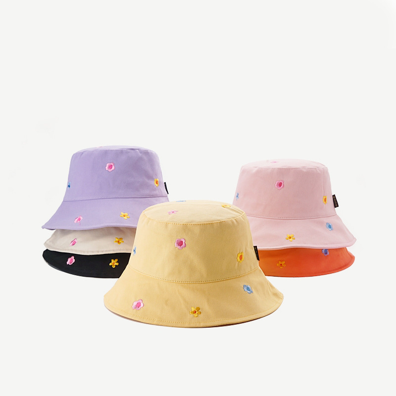 Title 13, Womens Flower Embroidered Sunshade Bucket Hat