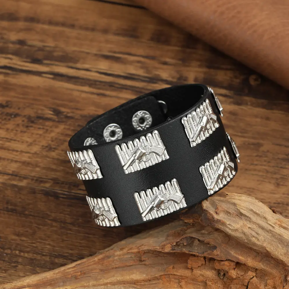 Men's Brown Black Bullet Vintage Bracelet Ornament