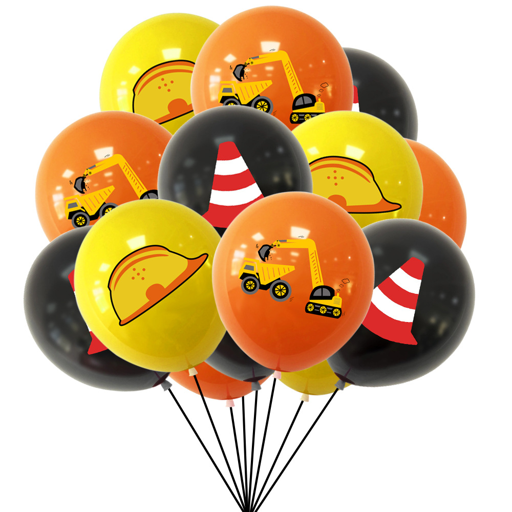 Title 1, Excavator Helmet Printing Balloon Decoration Su...