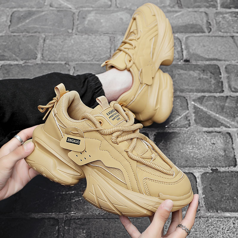 Mens Breathable Casual Height-enhancing Thick-soled Fashion Shoes