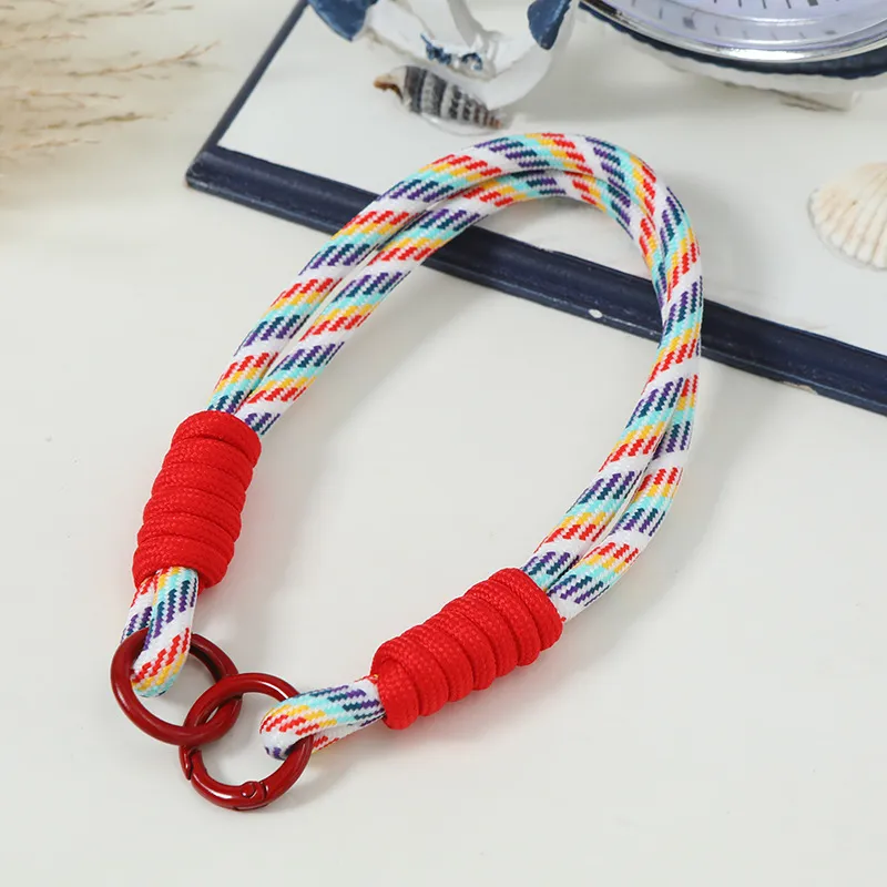 Trendy Woven Mobile Phone Lanyard Keychain - 8Style