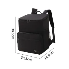 New Royal Meal Both-shoulder Style Insulated Lunch Bag - Black - View 1