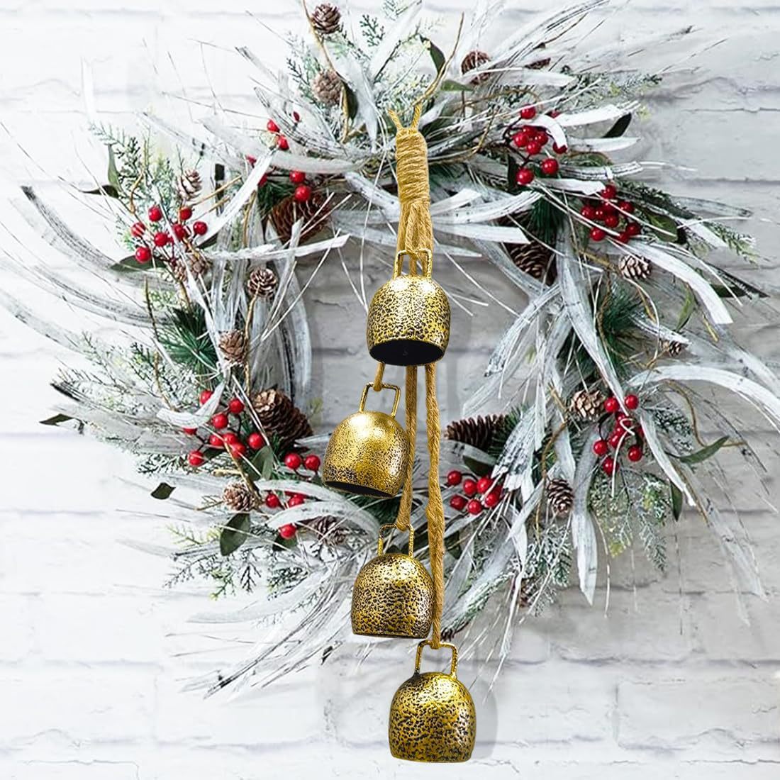 Title 5, Retro Metal Bell Garden Courtyard Christmas Dec...