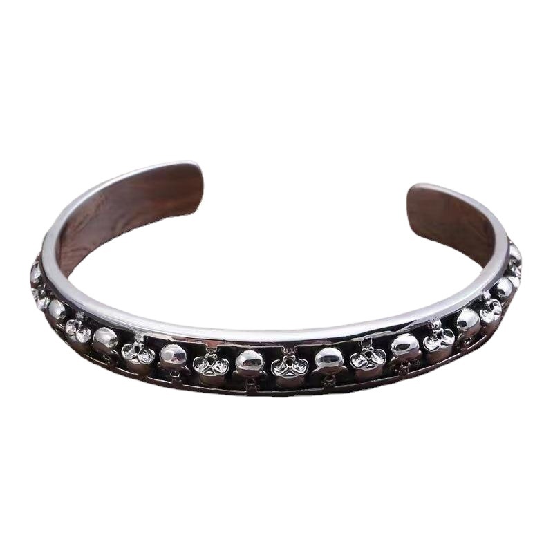 Dark Gothic-style Skull Punk Open-ended Bracelet