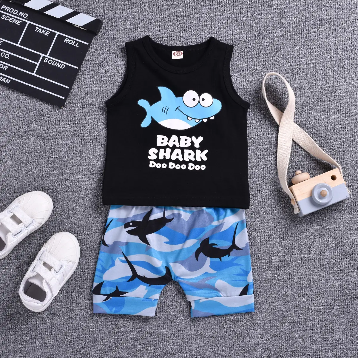Boys' Lapel Shirt Two-piece Pants