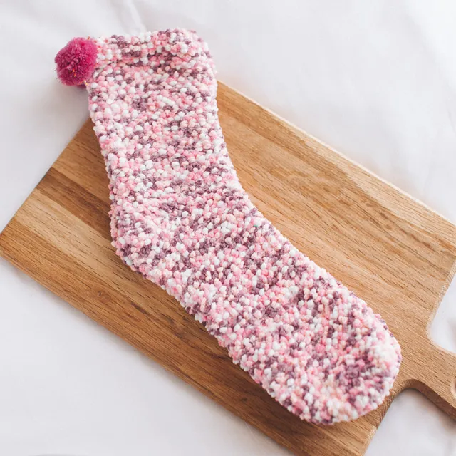 Thickened Fleece lined Confinement Coral Fleece Sleeping Wear Warm Terry Sleeping Socks Pink - Shop at LoveMi