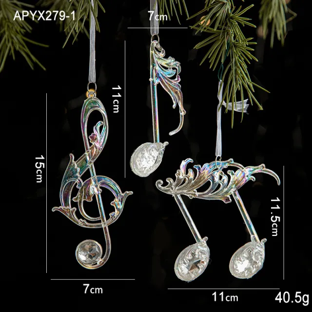 Christmas Colorful Transparent Acrylic Hang Decorations 3 Notes In A Pack - Shop at LoveMi