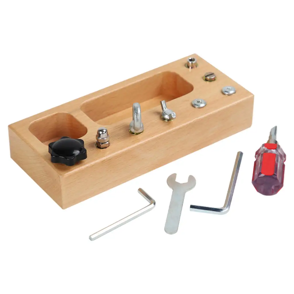 Wooden Montessori Screw Driver Board Screwdriver Practical Motor Skills