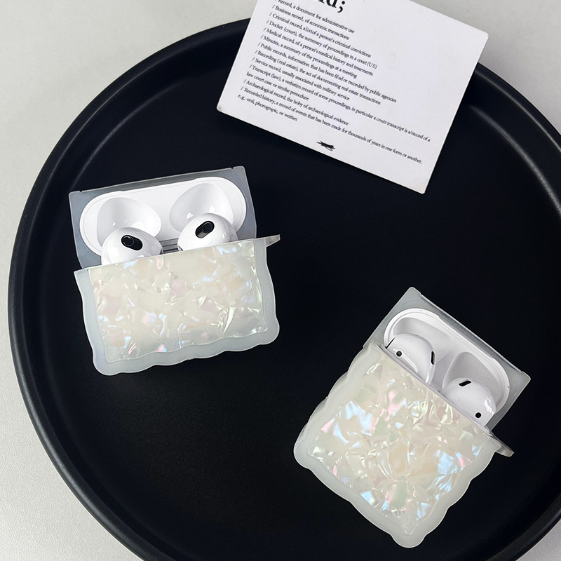 Funda Protectora Airpods Diseño Concha Transparente Bluetooth - imagen 1