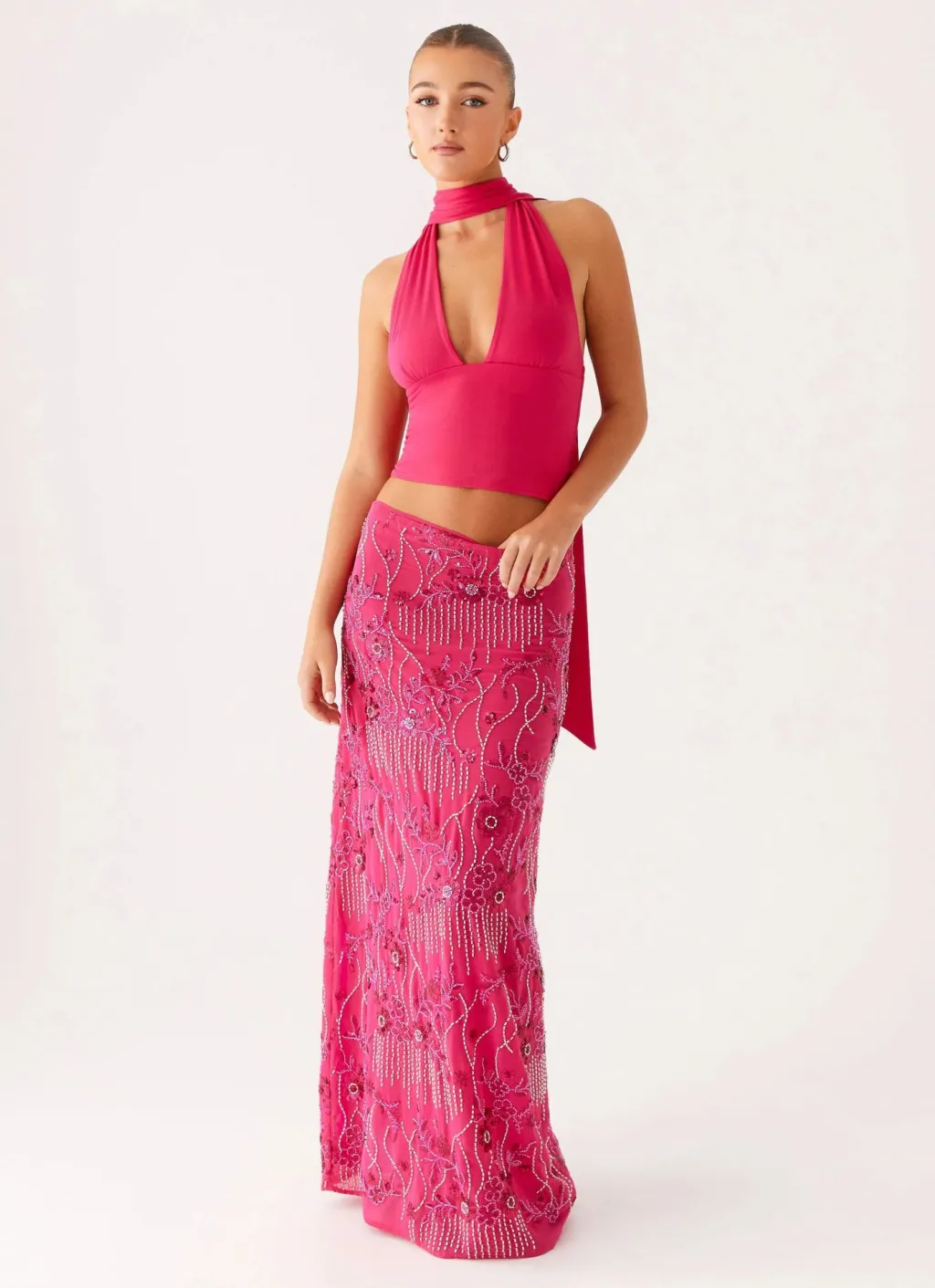 Women's Sequined Embroidered Fashion Personalized Dress - Red