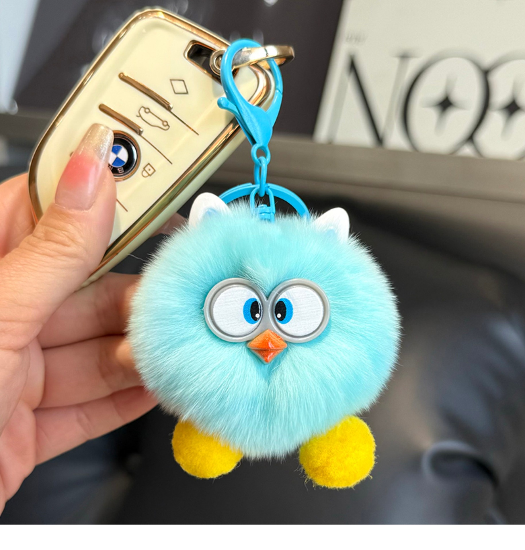 Little Coal Ball Doll Cartoon Car Keychain