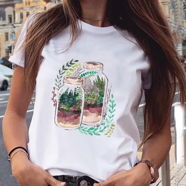 Wine Glass Butterfly Fashion Print T shirt Short Sleeve Women's Clothing 1006 - Shop at LoveMi