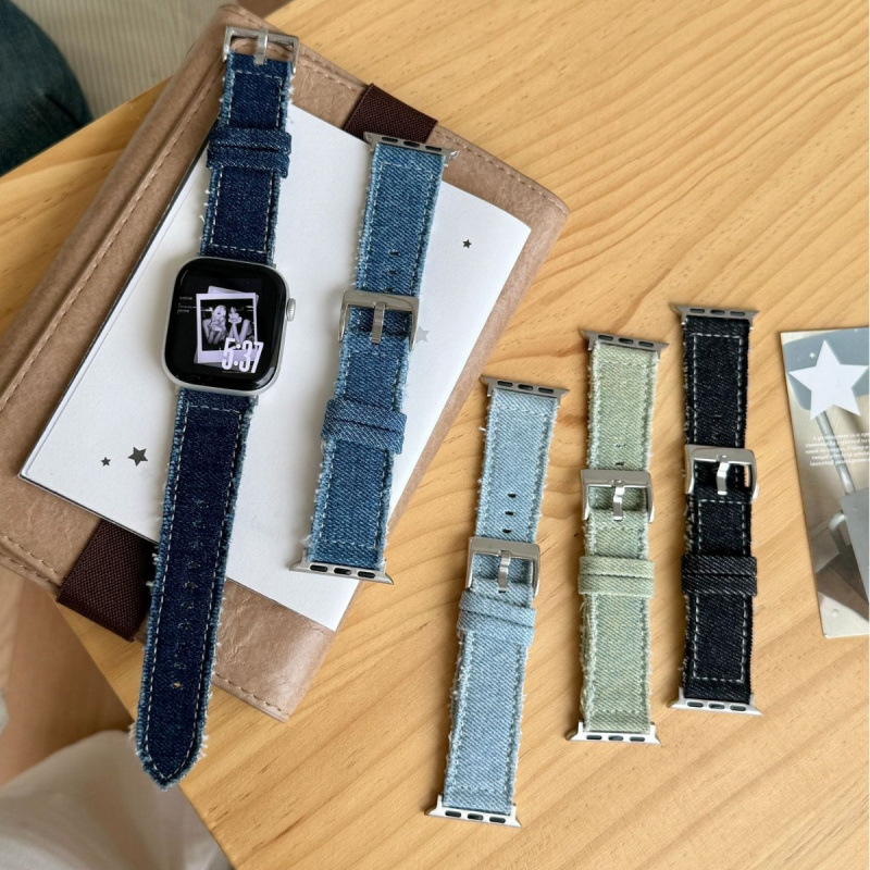 Fashionable Denim Leather Watch Strap