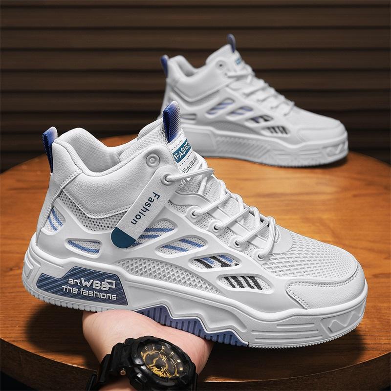 Breathable Mesh Casual High-top Chunky-soled Sneakers