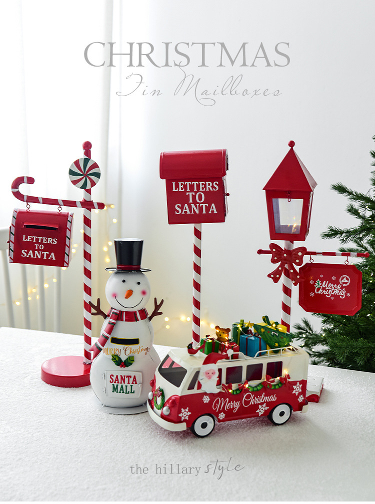 Title 2, Wrought Iron Post Box Mailbox Sledge Snowman Ho...