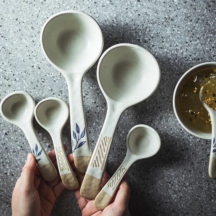 Cute Trumpet Good-looking Commercial Restaurant Long Spoon Ceramic