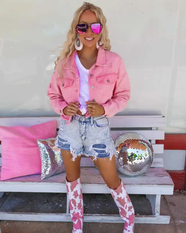 Fringed Burr XINGX Women's Cowboy Coat Peach - Shop at LoveMi
