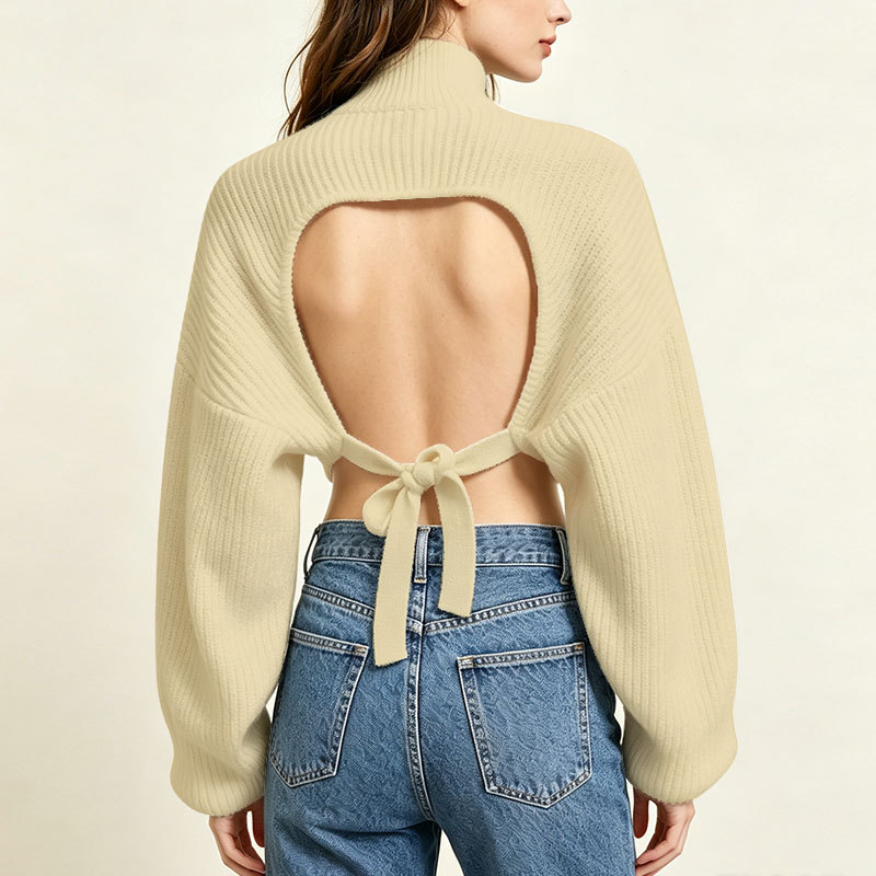 Backless High Neck Jumper