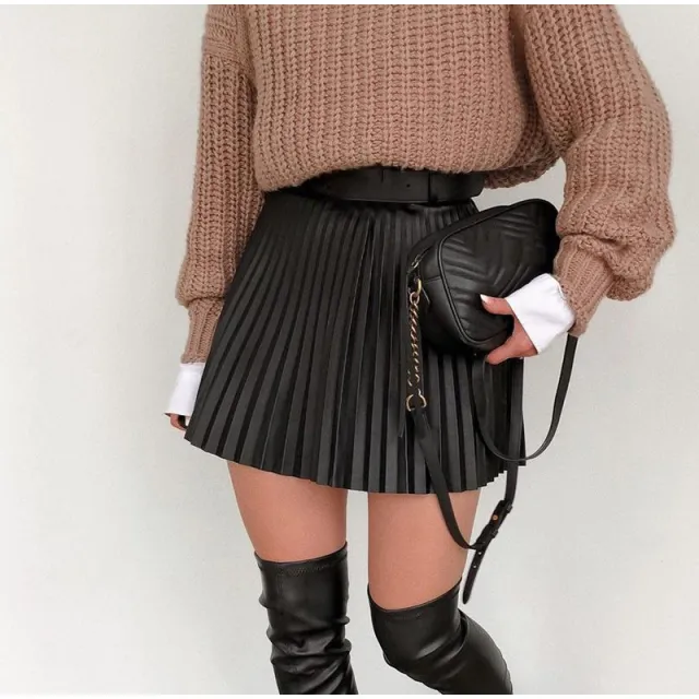 Fashion Casual Women's Clothing Pleated Skirt Black - Shop at LoveMi