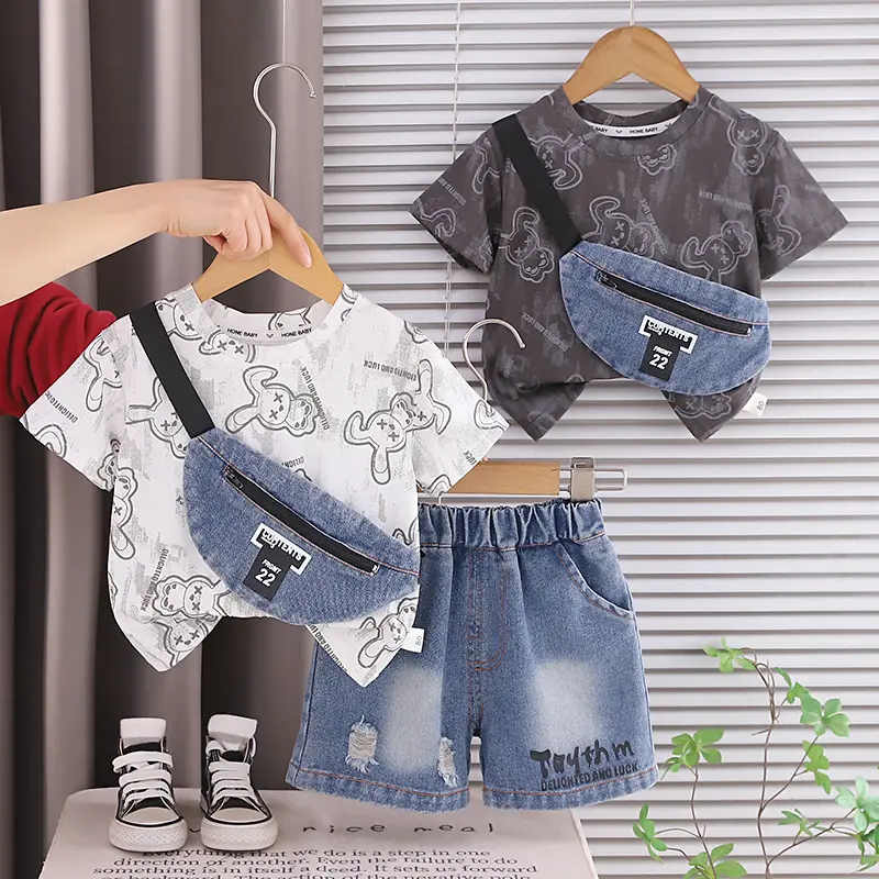 Summer New Boys Short-Sleeve Childrens Wear Full-Print