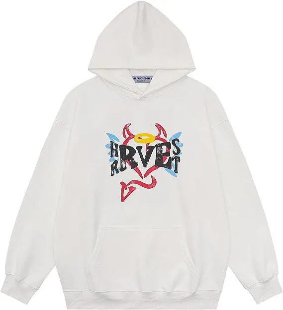 Hoodie Men's And Women's Retro Casual Sports Couple Sweater Style 6 White - Shop at LoveMi
