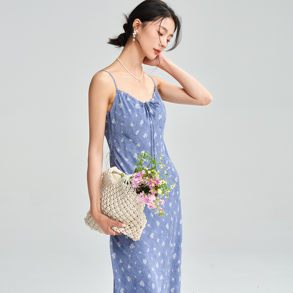 Summer Strap Floral Dress Slim-fit Printed Dress