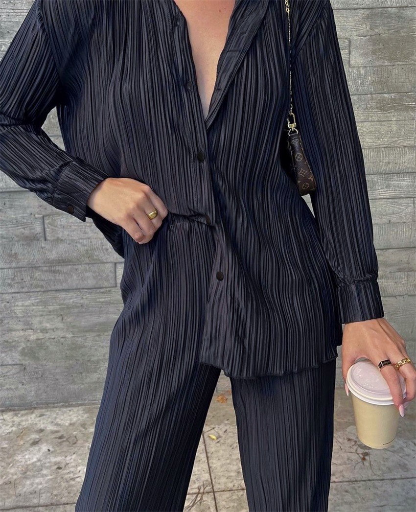 Pleated Wide-Leg Two-Piece Suit, picture 7 of 9