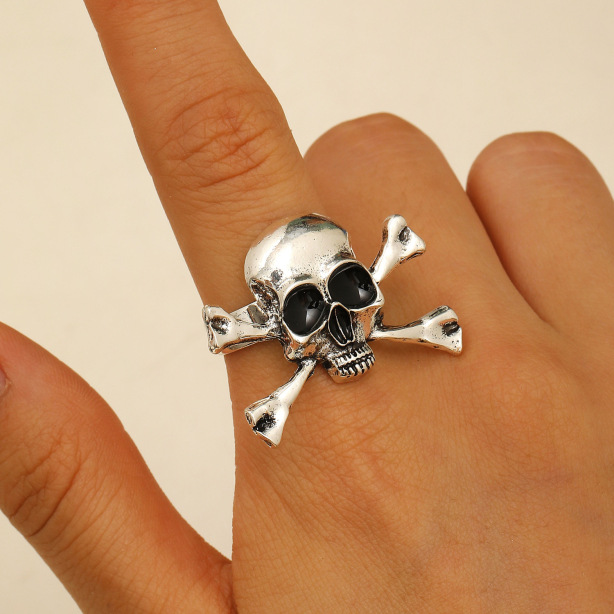 Halloween Skull Pirate Adjustable Opening Ring