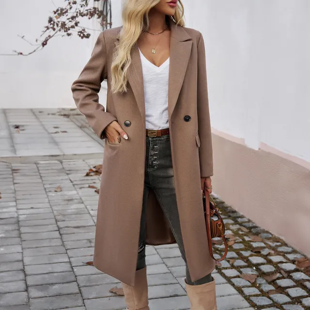 Lady Temperament Commuting Turn down Collar Coat Brown - Shop at LoveMi
