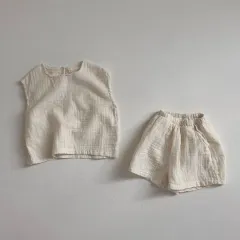 Breathable Vest Shorts Set All-matching Comfortable Children - White - View 1