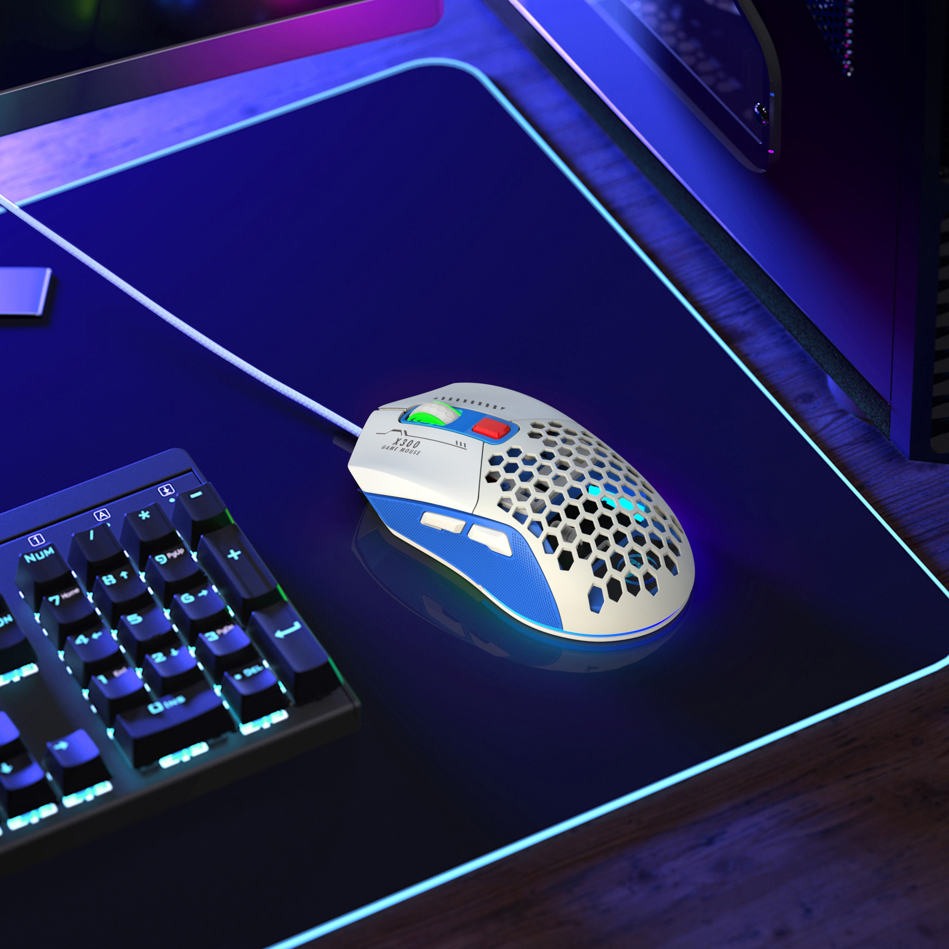 Hollow Out Wired E-sports mus RGB Luminous Lightweight - Miniatyr 31
