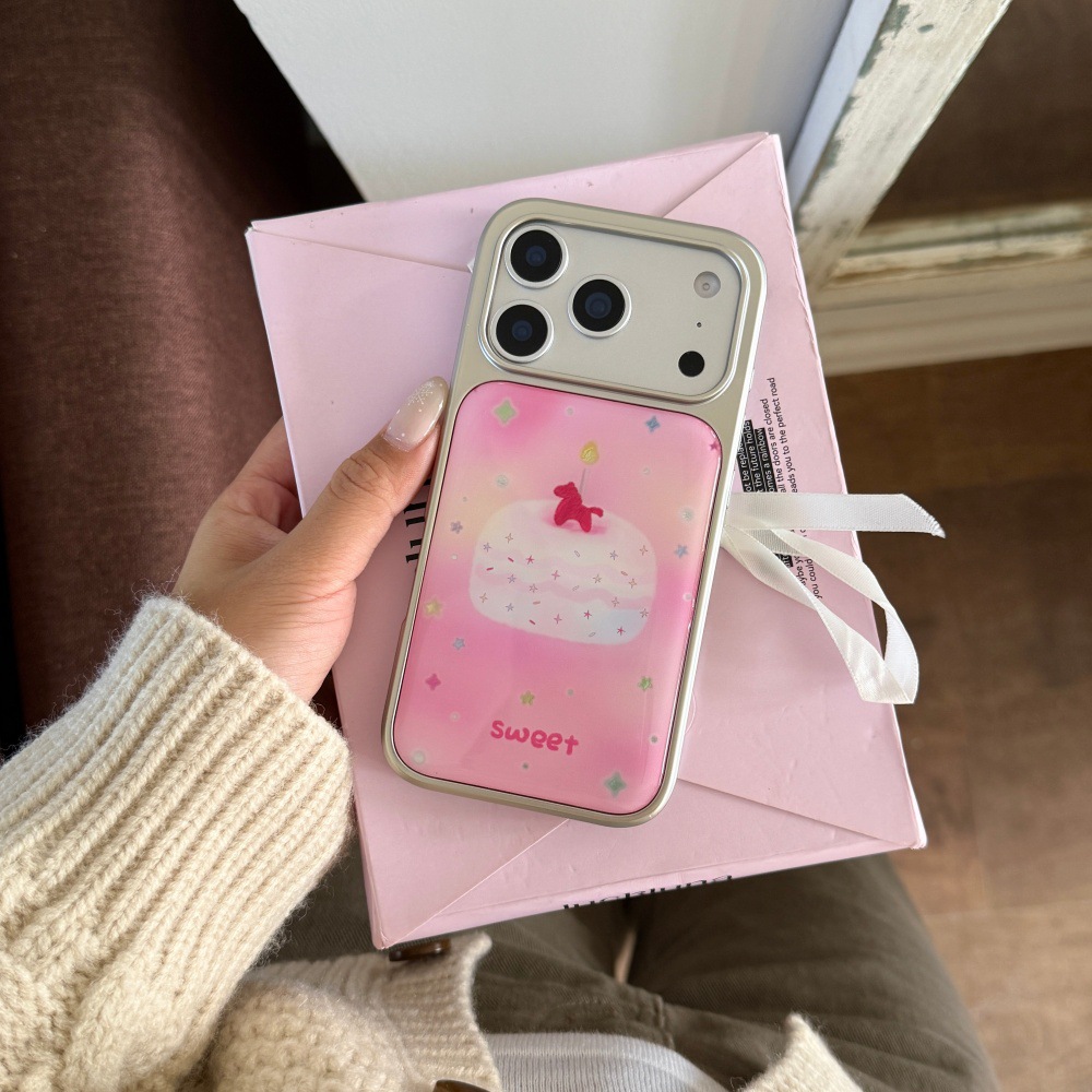 Simple Cartoon-style Cute Cake Design Phone Case For Girls