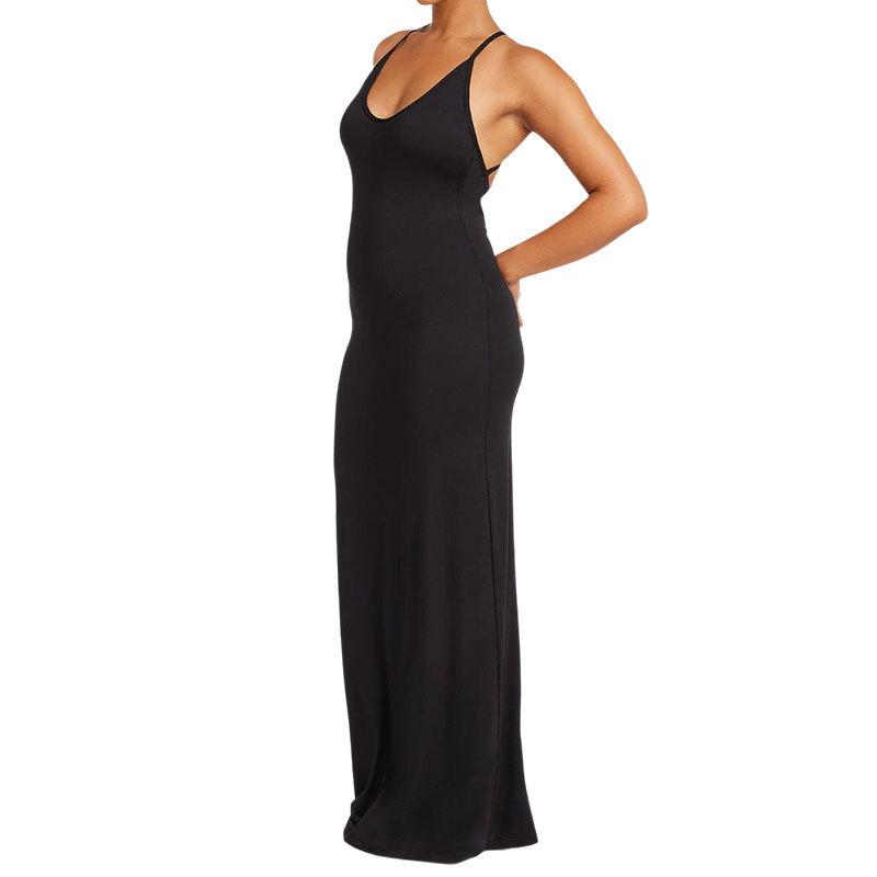 Sexy Round Neck Suspender Skirt Cross Backless