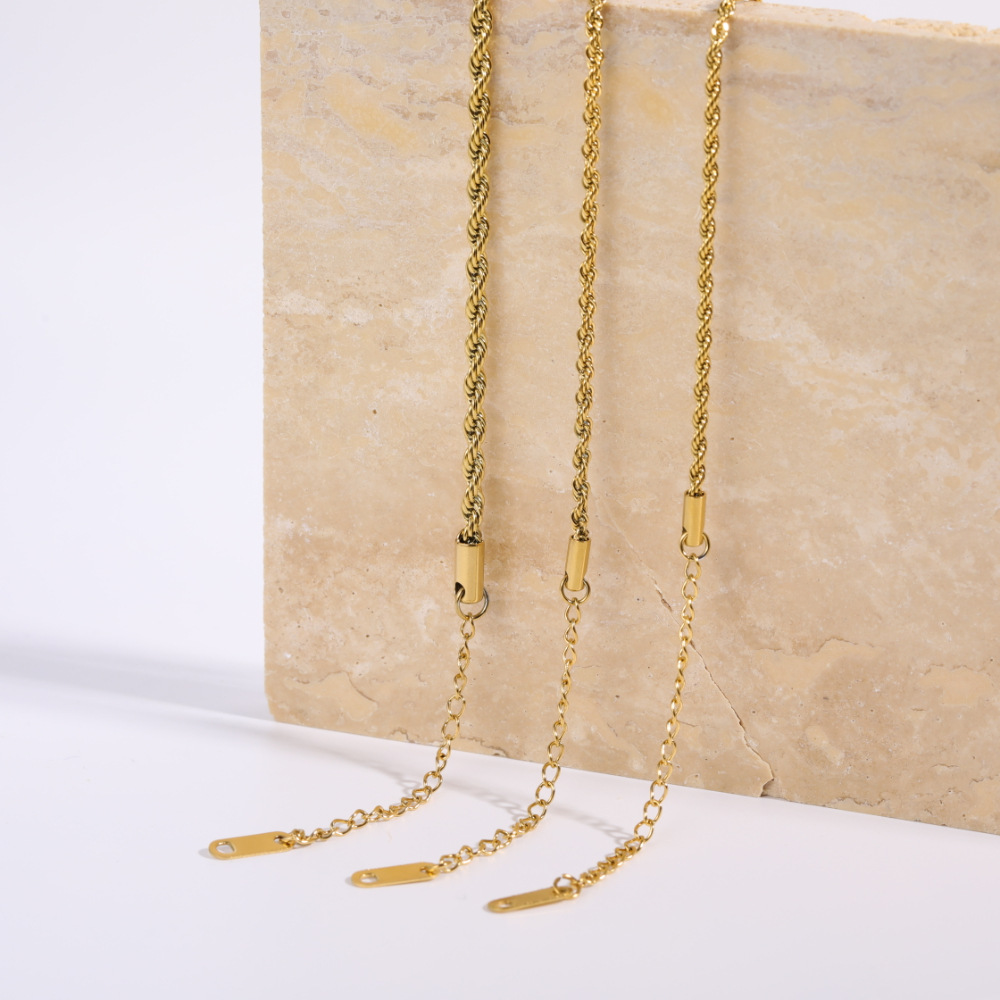 Stainless Steel Chain Necklace Twisted Rope Necklace