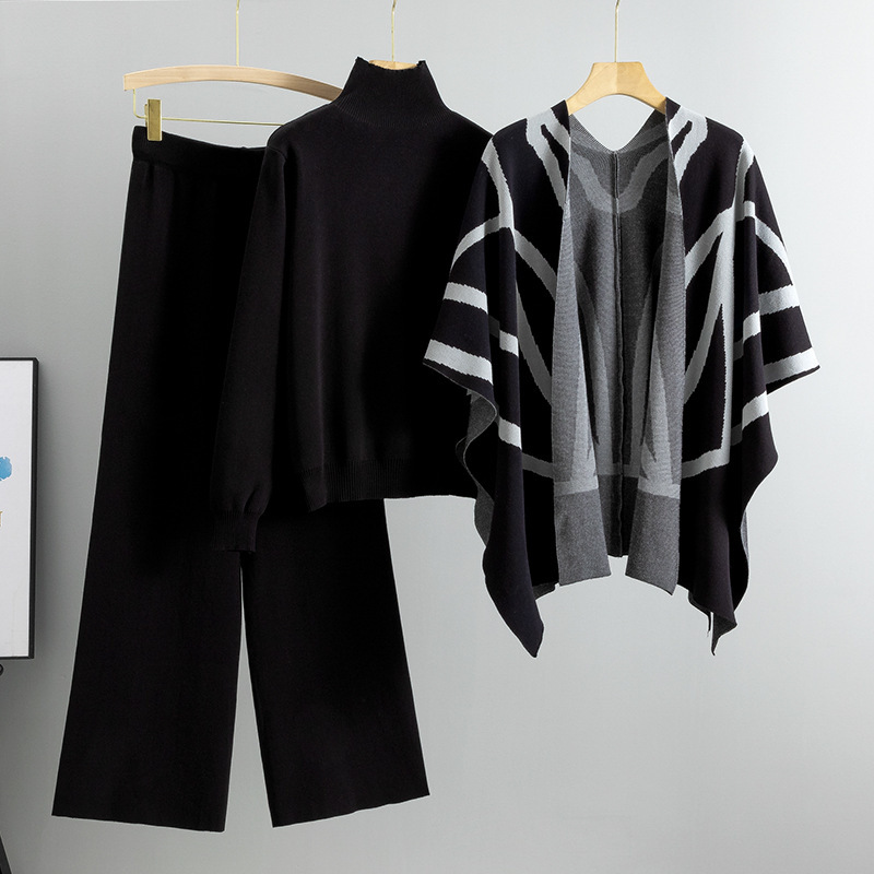 Casual Suit Women's Idle Style Knitwear Three-piece Set - Image 5