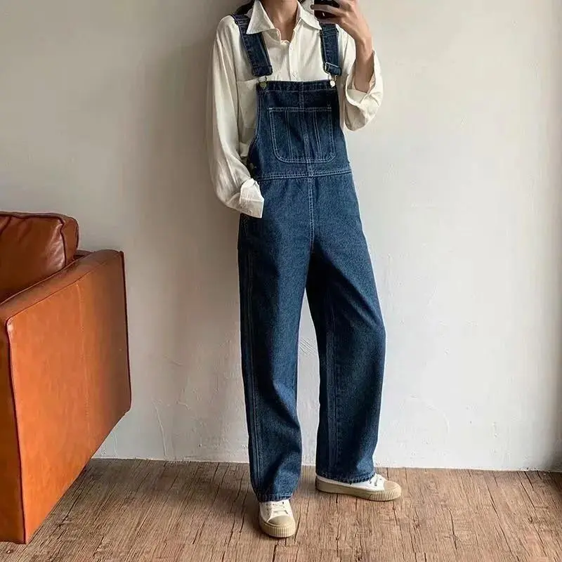 Fashion Personality Denim Suspender Pants For Women