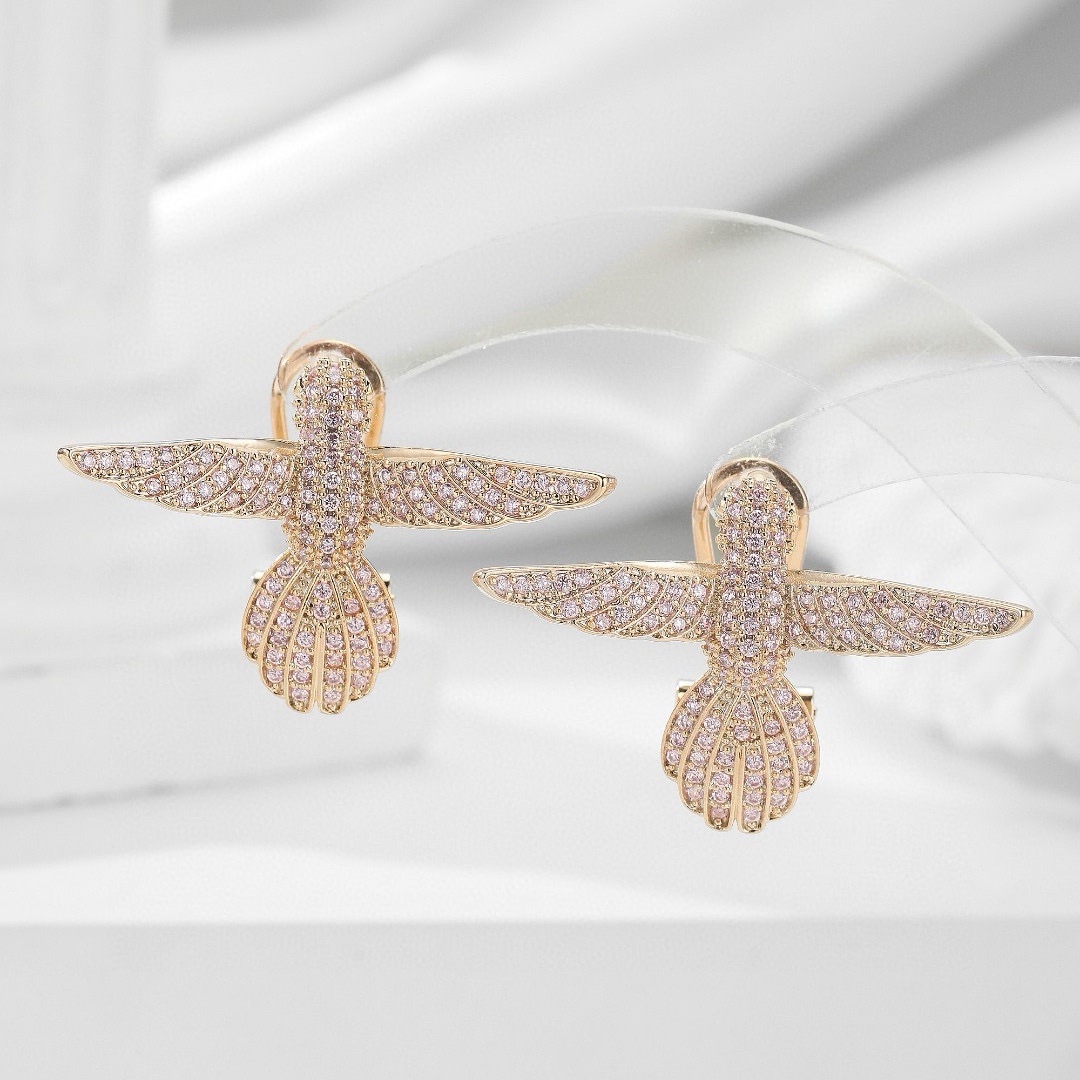 Micro-pave Zircon Bird Earrings With A Light, Luxurious And High-end Vibe