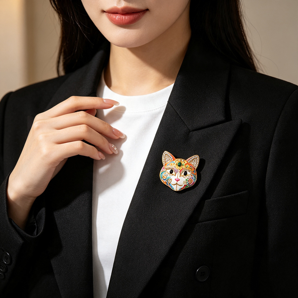 Accesorii noi pentru broșe Retro Cat Head