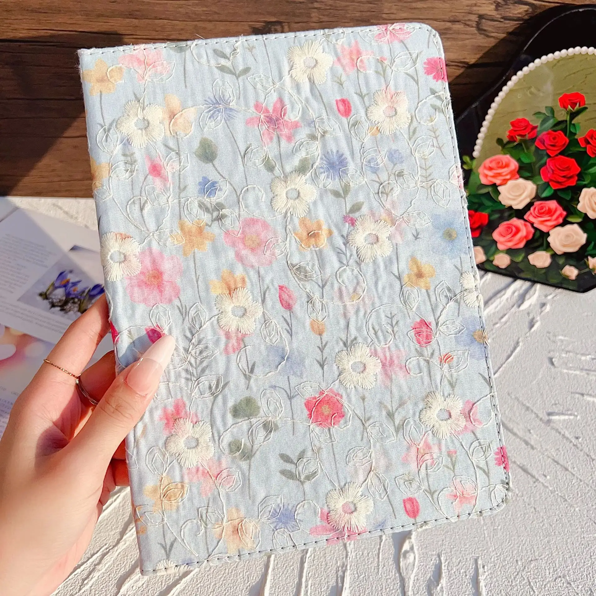 Applicable To Pad Protective Leather Case Flower