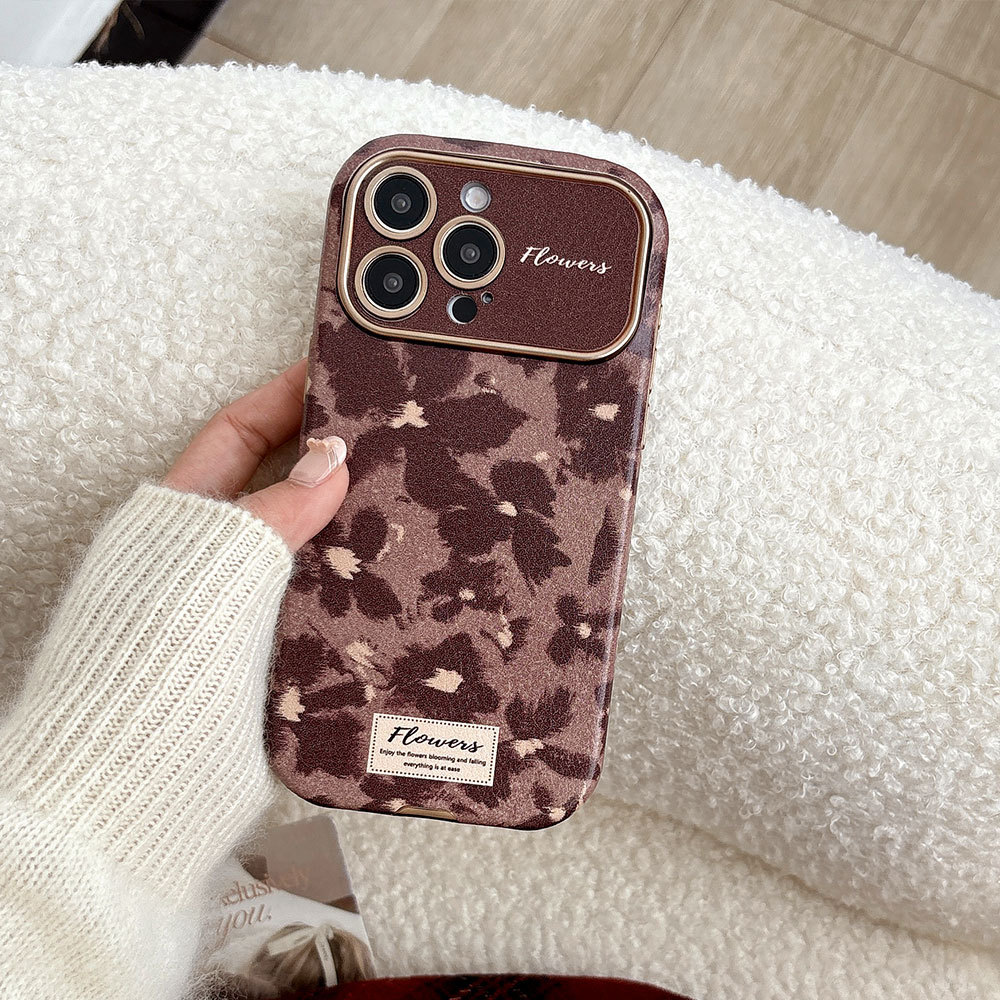 Brown And Floral Shatter-Resistant Phone Case Protective Cover