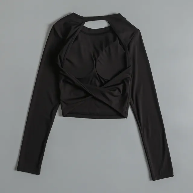 Sexy Beauty Back Sports Long t shirt Black - Shop at LoveMi