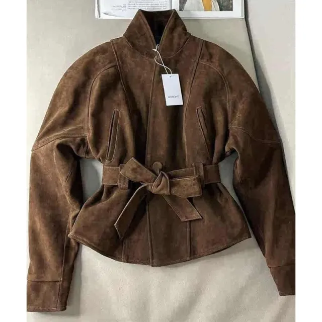 Brown Waist tight Short Coat Windbreaker Brown - Shop at LoveMi